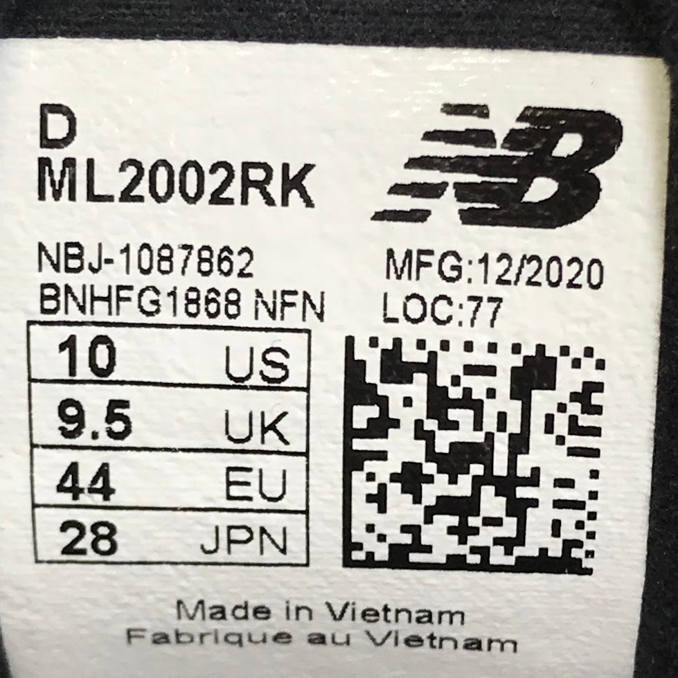 NEW BALANCE | ニューバランス スニーカー ML2002RK ブラック 28cm【倉吉店】