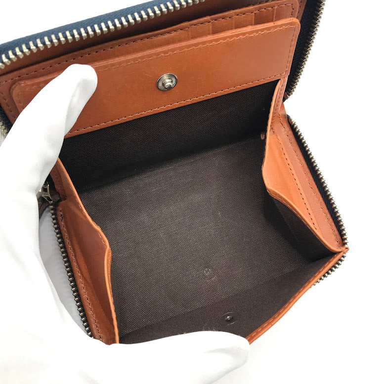 NELD｜ネルド ミドルラウンド財布 二つ折り財布 NELD-AN150 ブルー【倉吉店】