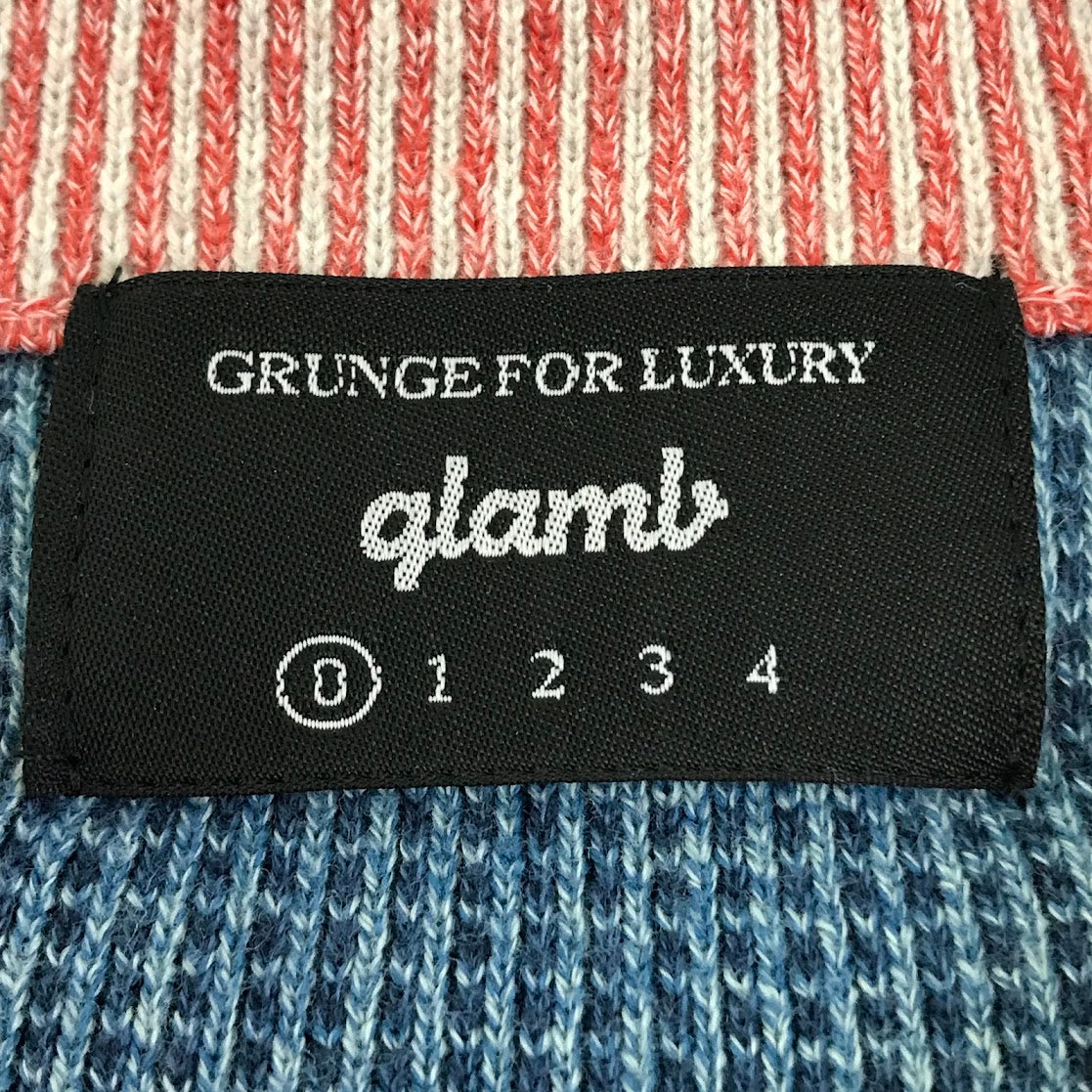 glamb | グラム Carolina stripe SH リブニット 長袖シャツ GB0419/SH09 ブルー【倉吉店】