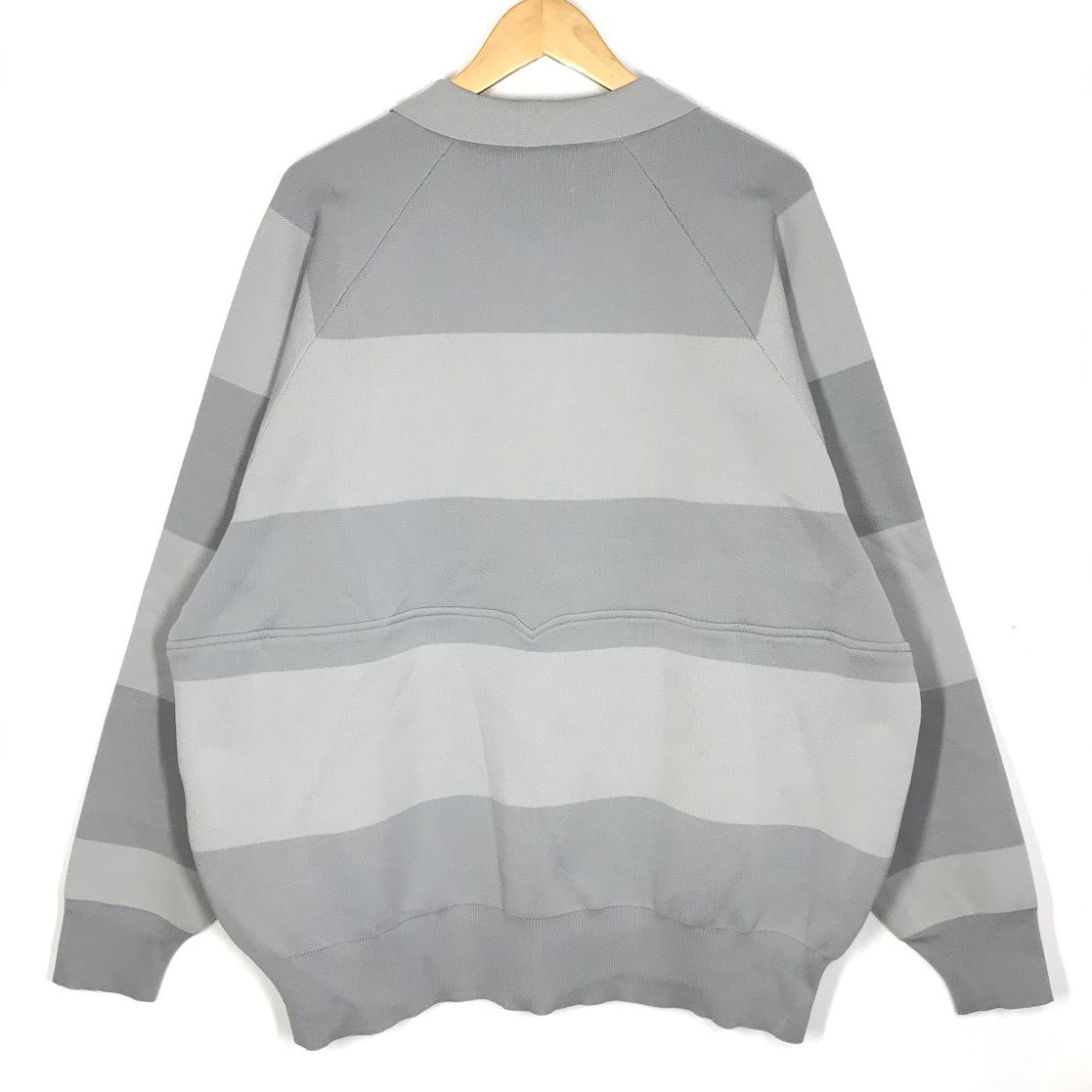 Evisen Skateboards | エビセン　スケートボード EVISEN HIGH-GAUGE KNIT RUGBY SHIRT ボーダー柄ラガーシャツ ポロシャツ グレー サイズ：XL【倉吉店】