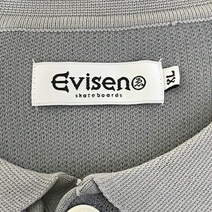 Evisen Skateboards | エビセン　スケートボード EVISEN HIGH-GAUGE KNIT RUGBY SHIRT ボーダー柄ラガーシャツ ポロシャツ グレー サイズ：XL【倉吉店】
