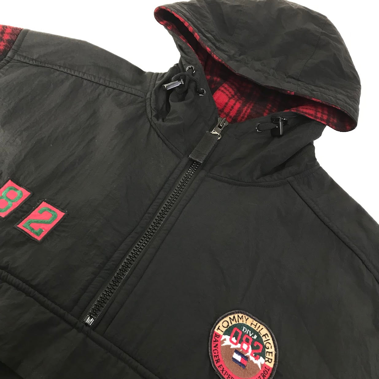 TOMMY HILFIGER | トミーヒルフィガー 90S フリースアノラック ハーフジップ チェック柄 その他トップス レッド サイズ：L【倉吉店】
