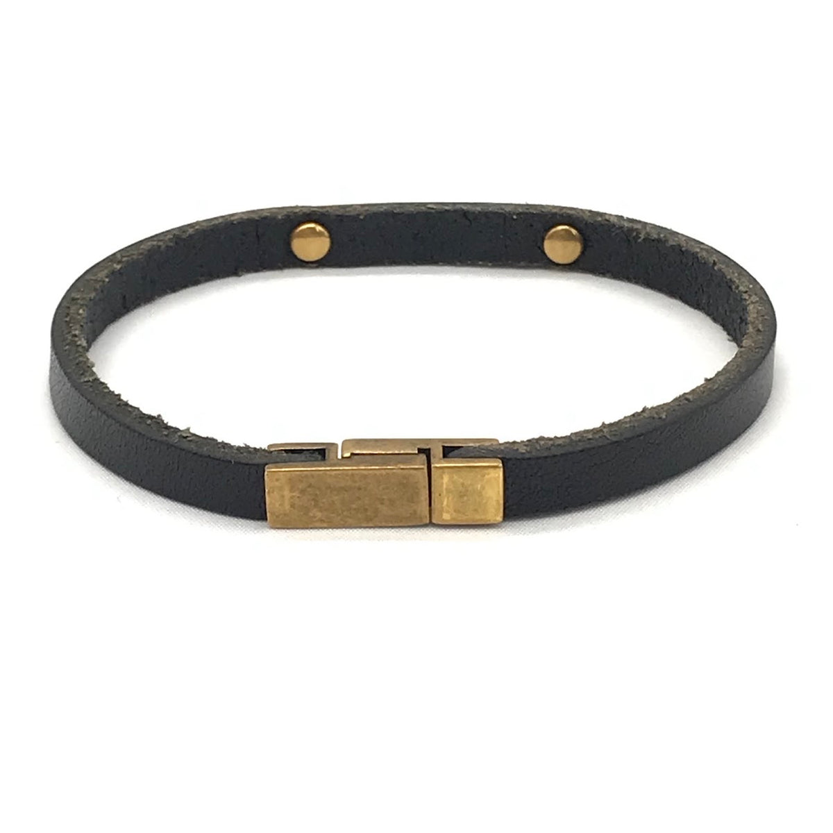 SAINT LAURENT | サンローラン IDプレート レザーブレスレット ブレスレット 506148 ブラック【倉吉店】