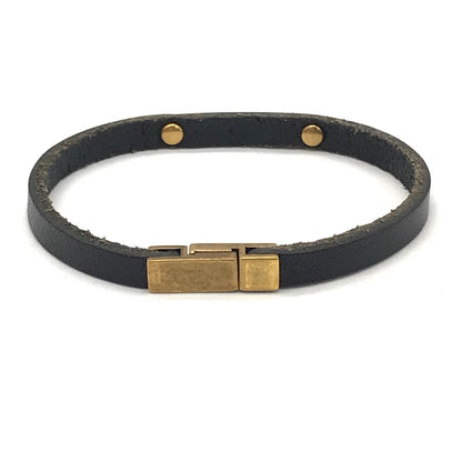 SAINT LAURENT | サンローラン IDプレート レザーブレスレット ブレスレット 506148 ブラック【倉吉店】