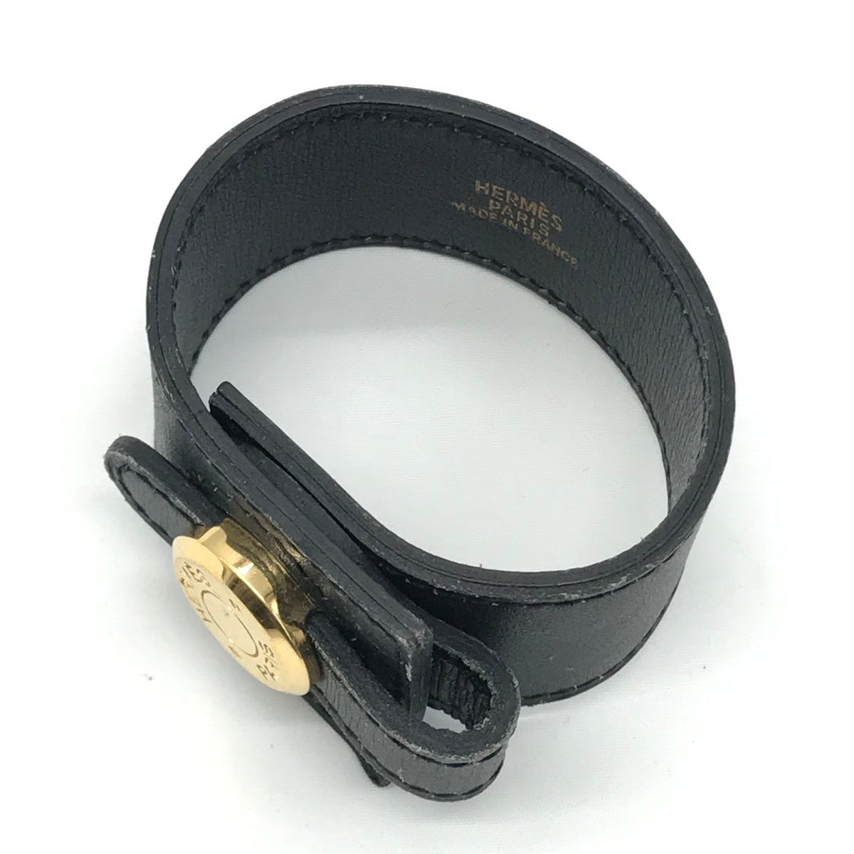 HERMES | エルメス セリエ レザー ブレスレット ブラック×ゴールド【倉吉店】