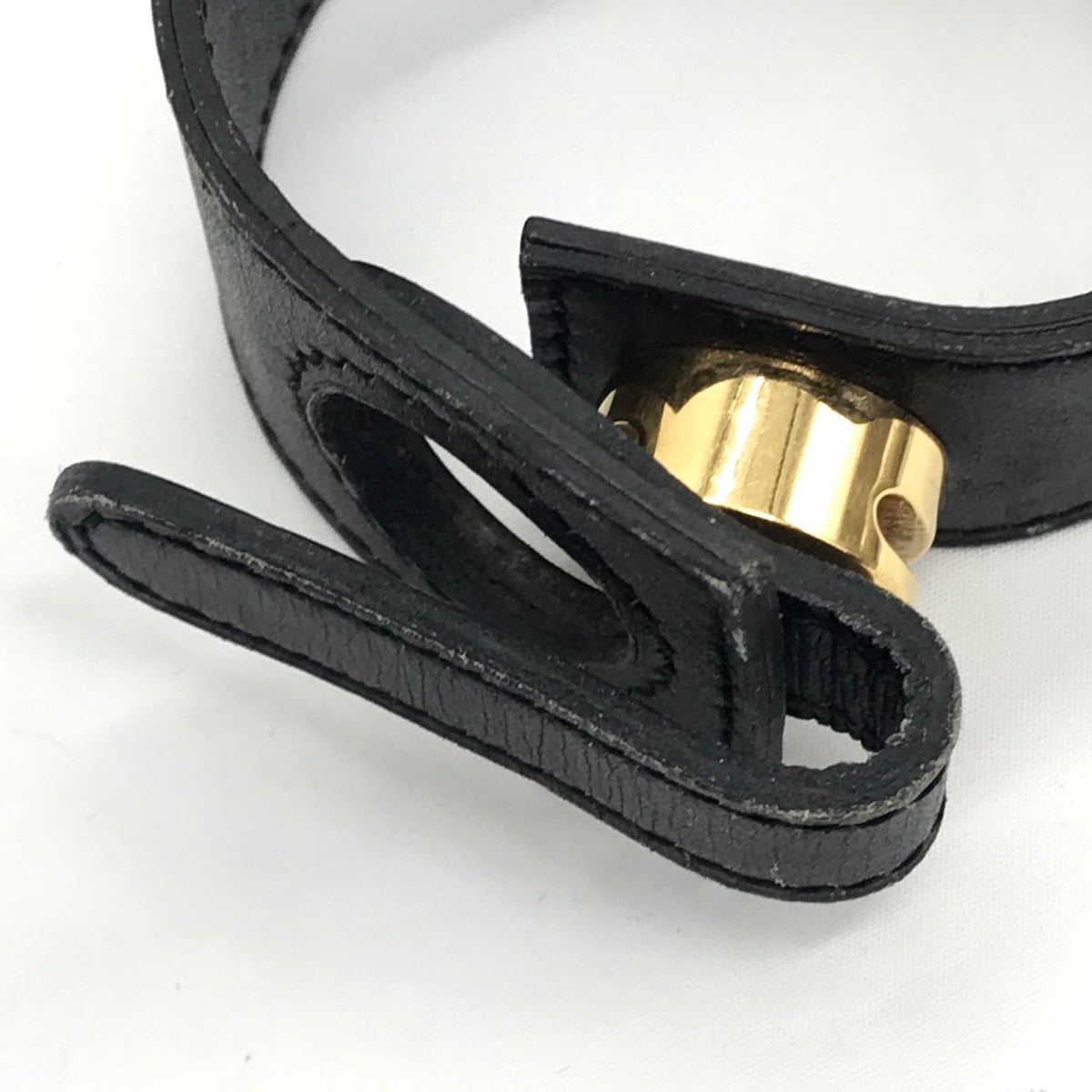 HERMES | エルメス セリエ レザー ブレスレット ブラック×ゴールド【倉吉店】