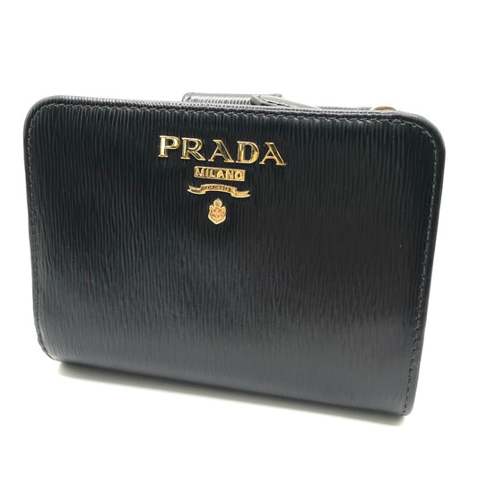 PRADA | プラダ サフィアーノレザー 財布 二つ折り財布 1ML018 ブラック【倉吉店】