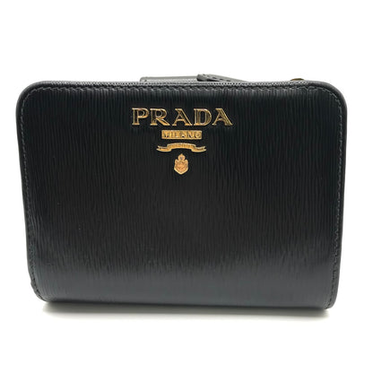 PRADA | プラダ サフィアーノレザー 財布 二つ折り財布 1ML018 ブラック【倉吉店】