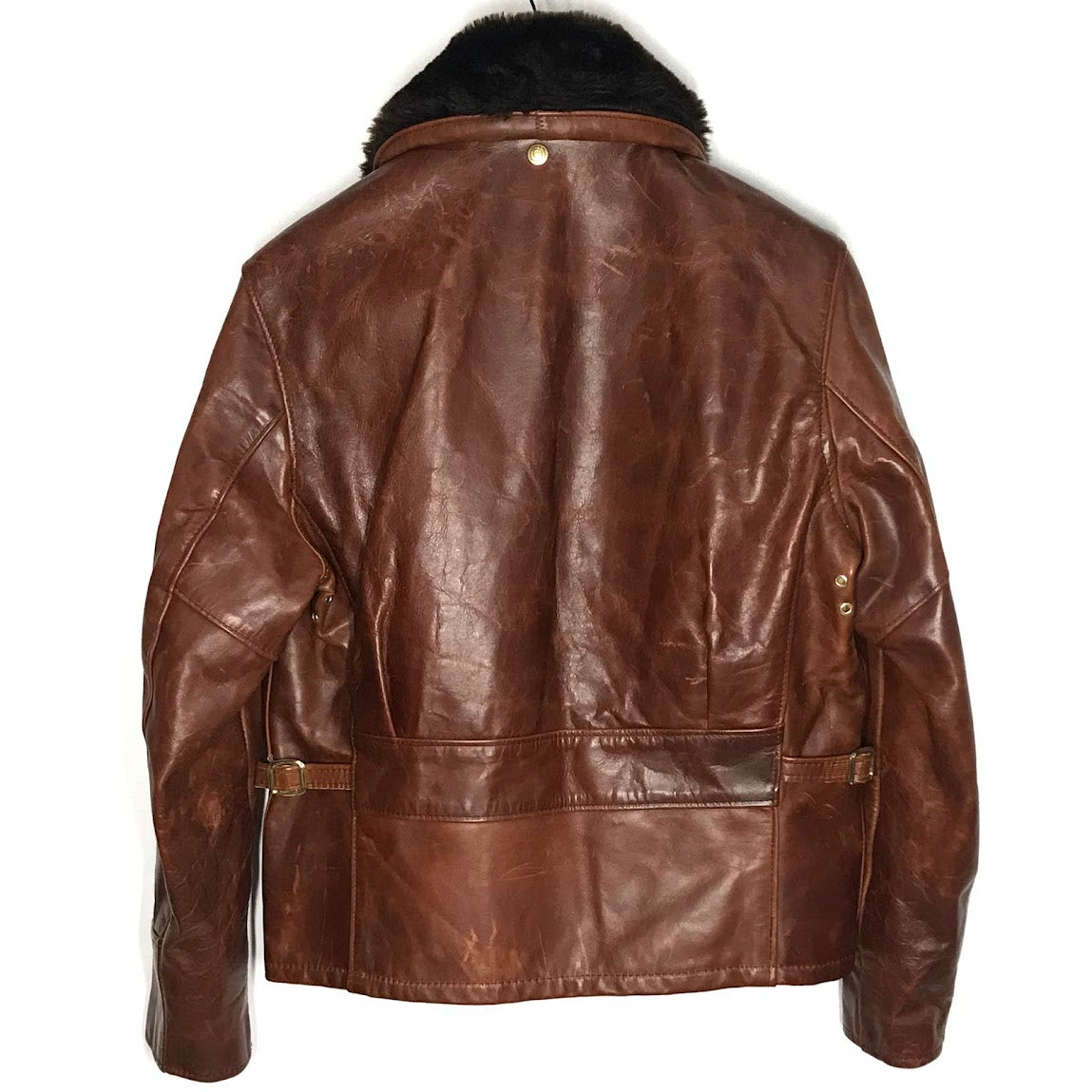 schott | ショット 80S シングルライダース 襟ボア付きレザージャケット レザー U63 ブラウン サイズ：38【倉吉店】