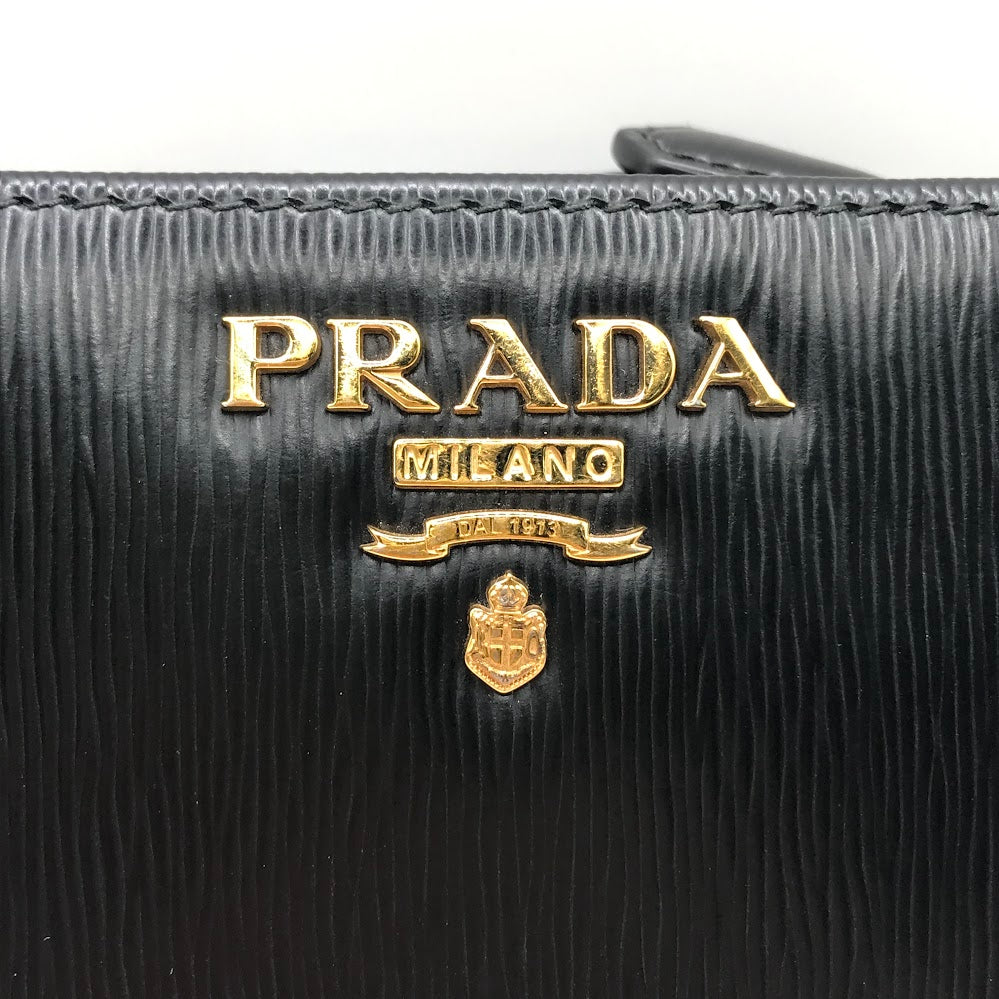 PRADA | プラダ サフィアーノレザー 財布 二つ折り財布 1ML018 ブラック【倉吉店】