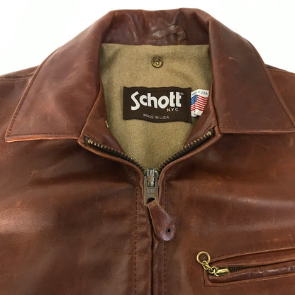 schott | ショット 80S シングルライダース 襟ボア付きレザージャケット レザー U63 ブラウン サイズ：38【倉吉店】
