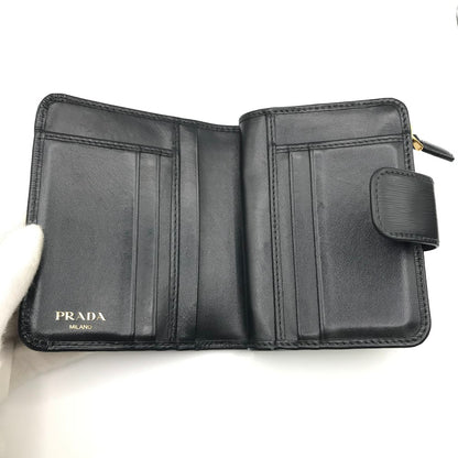 PRADA | プラダ サフィアーノレザー 財布 二つ折り財布 1ML018 ブラック【倉吉店】