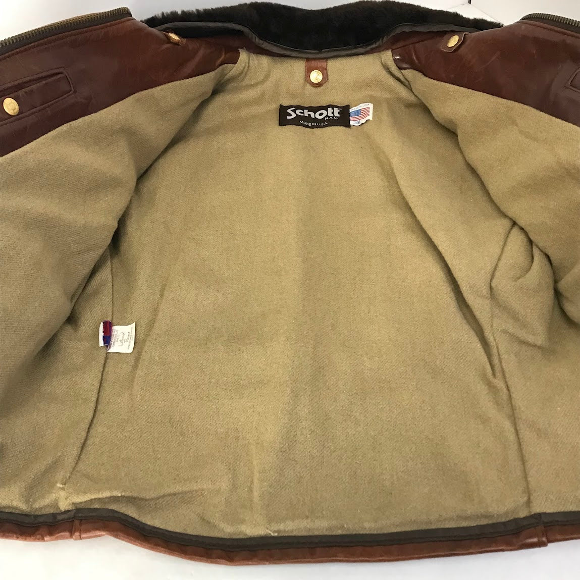 schott | ショット 80S シングルライダース 襟ボア付きレザージャケット レザー U63 ブラウン サイズ：38【倉吉店】