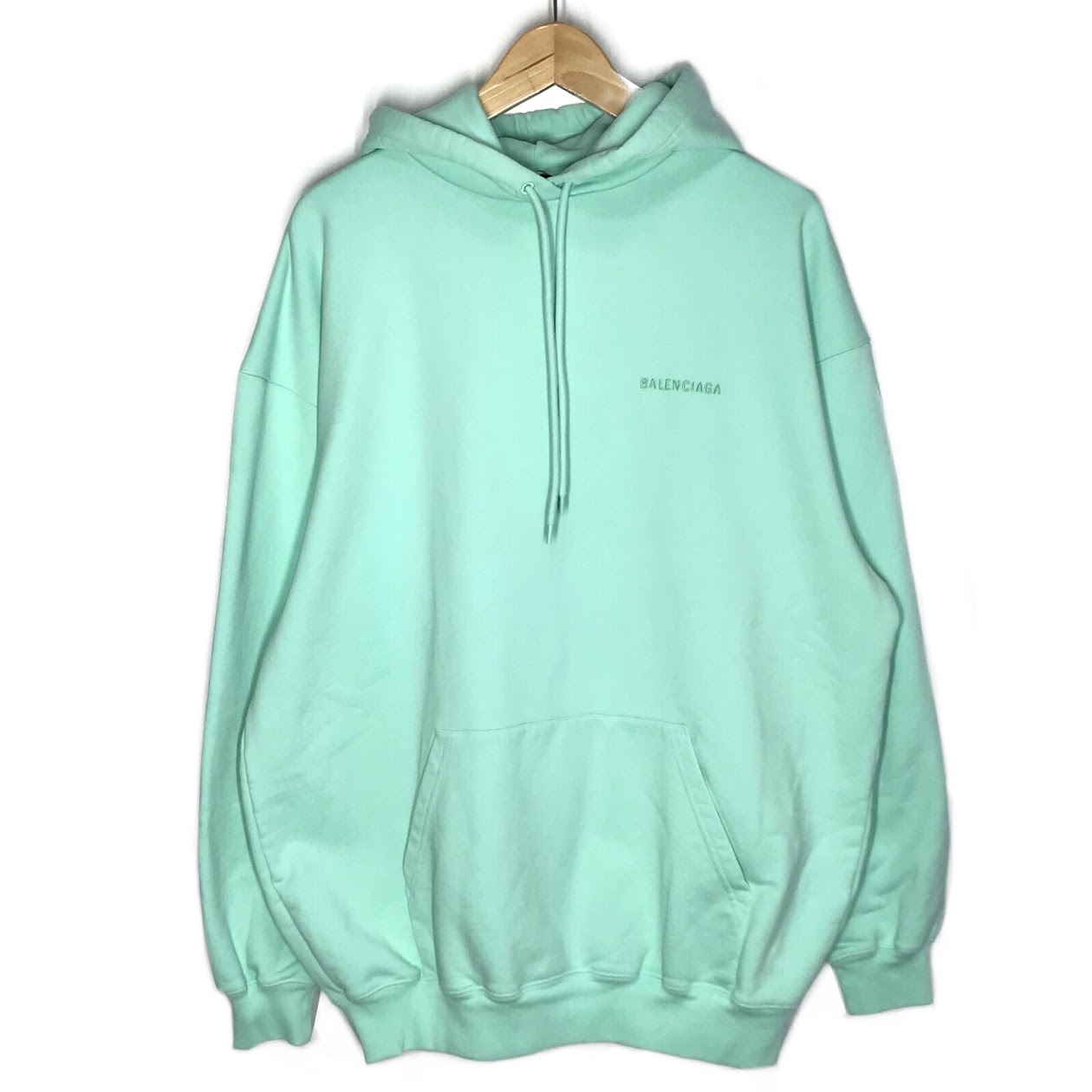 BALENCIAGA | バレンシアガ Logo Hoodie プルオーバーパーカー パーカー 578135 TLVB8 グリーン サイズ：XS【倉吉店】