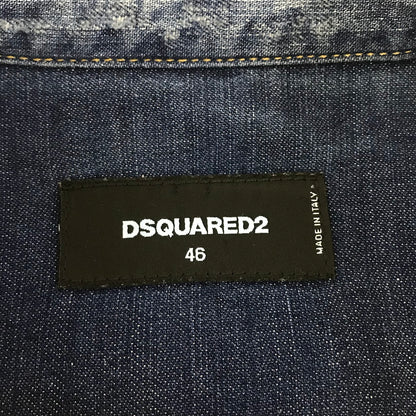 DSQUARED2 | ディースクエアード スタッズダンガリーデニムウエスタンシャツ 長袖シャツ S74DM0008 S30341 インディゴ サイズ：46【倉吉店】