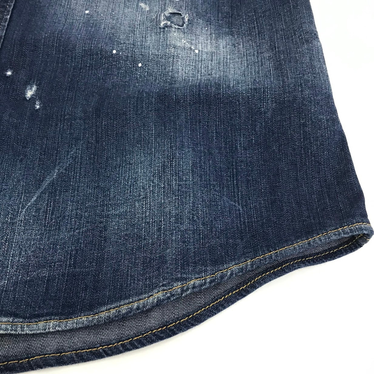 DSQUARED2 | ディースクエアード スタッズダンガリーデニムウエスタンシャツ 長袖シャツ S74DM0008 S30341 インディゴ サイズ：46【倉吉店】