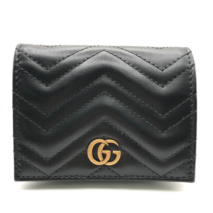 GUCCI | グッチ GGマーモント ダブルG スモールウォレット 二つ折り財布 466492 ブラック【倉吉店】