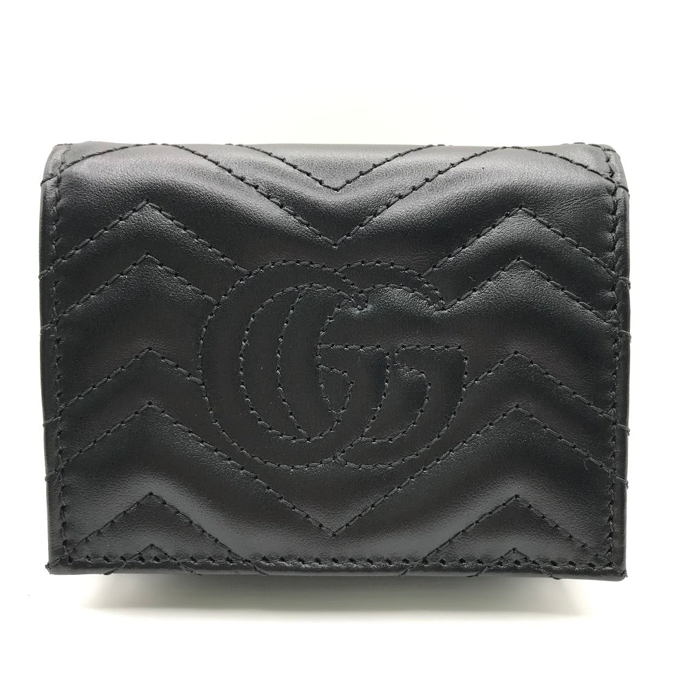 GUCCI | グッチ GGマーモント ダブルG スモールウォレット 二つ折り財布 466492 ブラック【倉吉店】