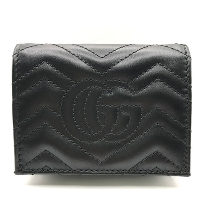 GUCCI | グッチ GGマーモント ダブルG スモールウォレット 二つ折り財布 466492 ブラック【倉吉店】