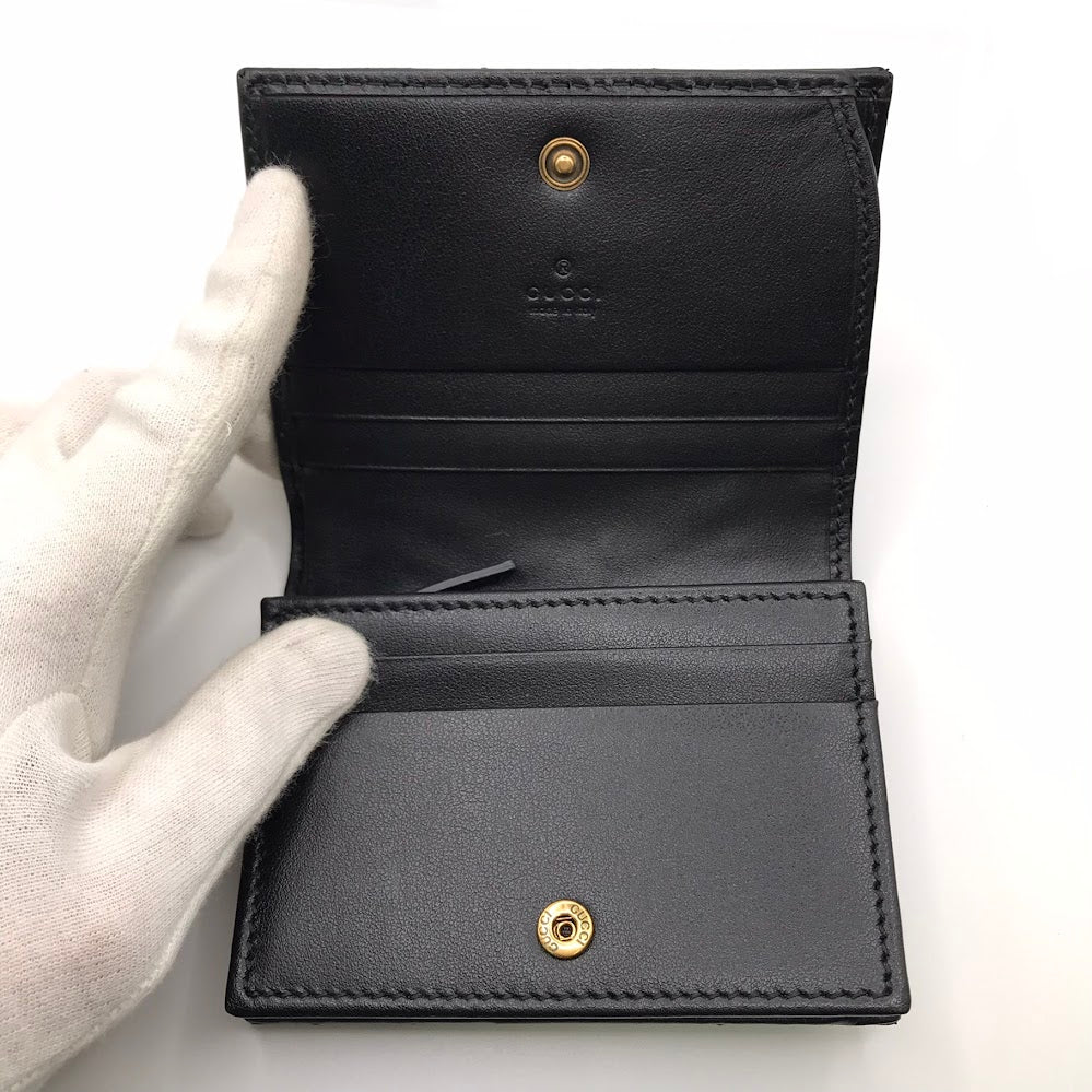 GUCCI | グッチ GGマーモント ダブルG スモールウォレット 二つ折り財布 466492 ブラック【倉吉店】