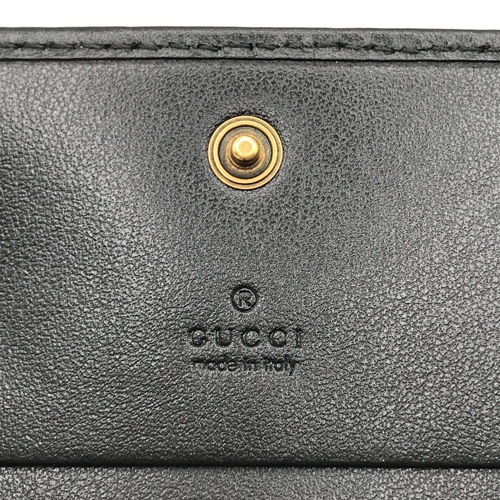 GUCCI | グッチ GGマーモント ダブルG スモールウォレット 二つ折り財布 466492 ブラック【倉吉店】