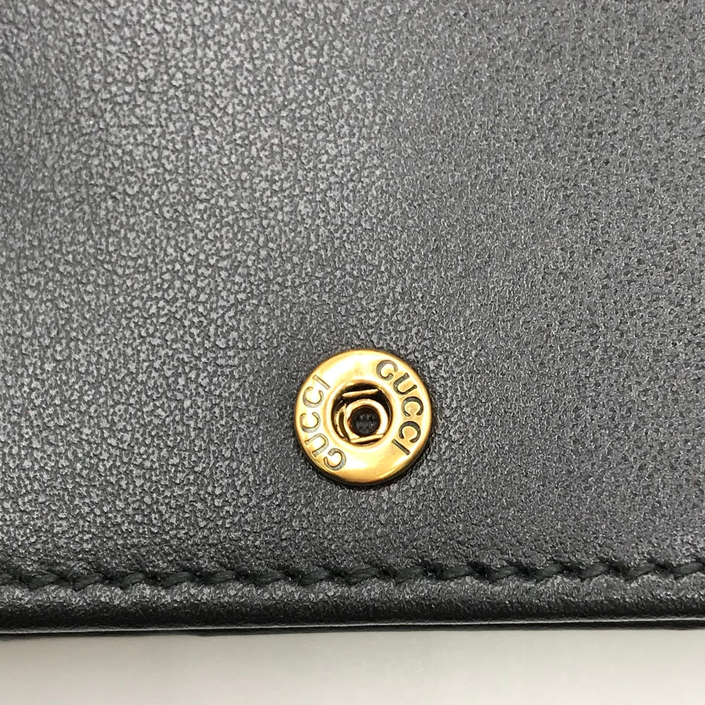 GUCCI | グッチ GGマーモント ダブルG スモールウォレット 二つ折り財布 466492 ブラック【倉吉店】