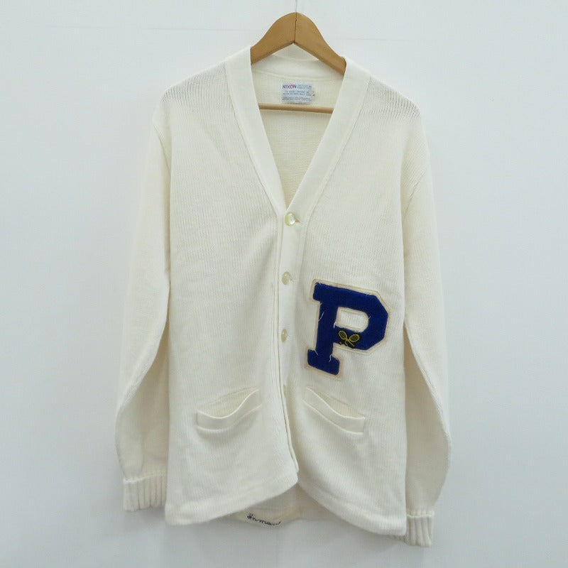 VINTAGE衣料 | ヴィンテージイリョウ ”NIXON COMPANY” Letterd Cardigan カーディガン ホワイト サイズ：40【瀬戸大橋店】