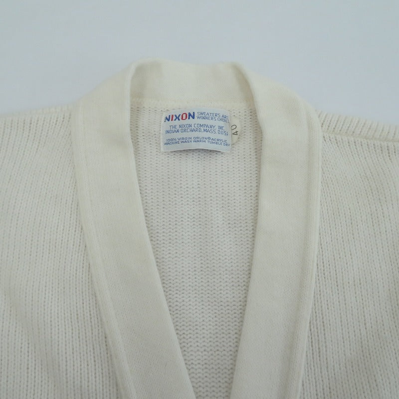VINTAGE衣料 | ヴィンテージイリョウ ”NIXON COMPANY” Letterd Cardigan カーディガン ホワイト サイズ：40【瀬戸大橋店】