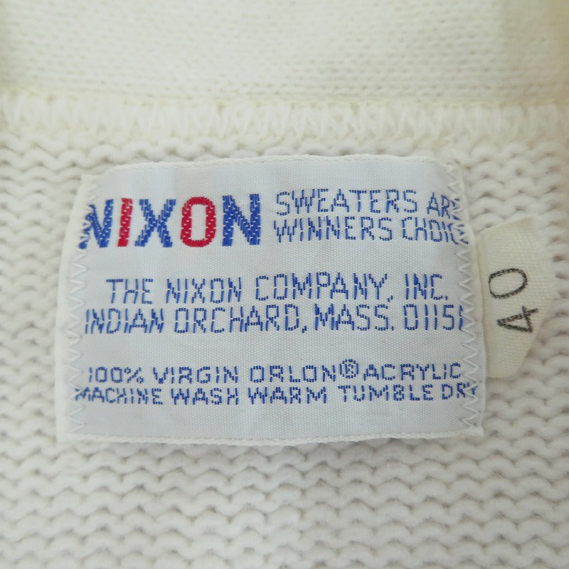 VINTAGE衣料 | ヴィンテージイリョウ ”NIXON COMPANY” Letterd Cardigan カーディガン ホワイト サイズ：40【瀬戸大橋店】