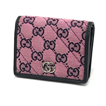 GUCCI | グッチ GGマーモント ダブルG スモールウォレット/マルチカラー 二つ折り財布 466492 ピンク【倉吉店】
