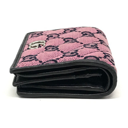GUCCI | グッチ GGマーモント ダブルG スモールウォレット/マルチカラー 二つ折り財布 466492 ピンク【倉吉店】