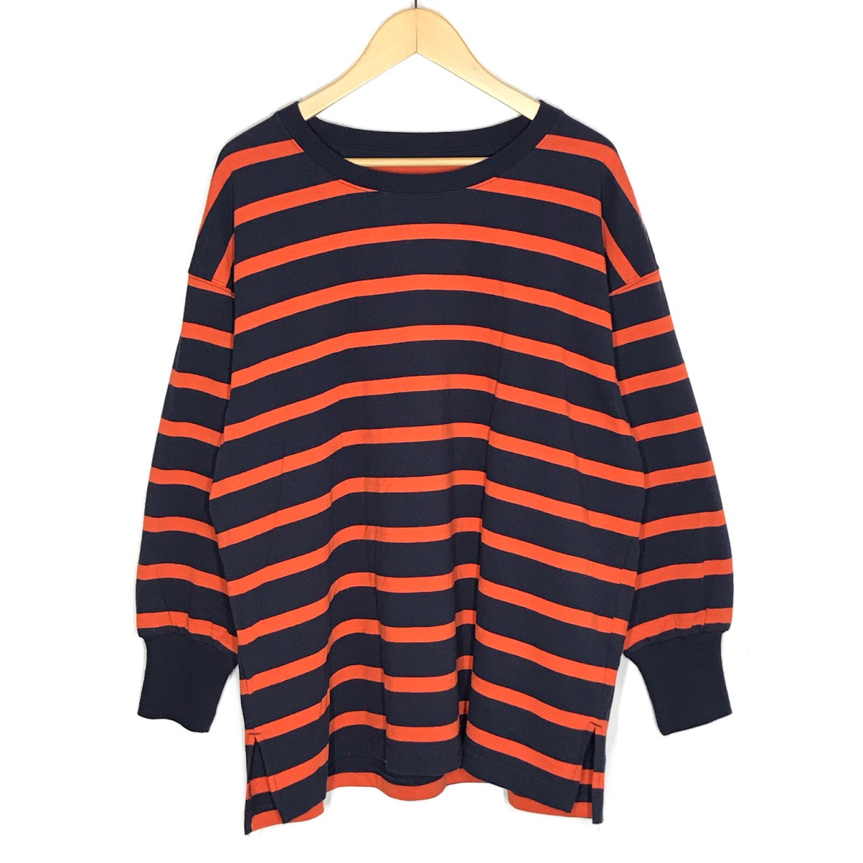 niko and... | ニコアンド ボーダー柄 長袖Ｔシャツ NKB62602CF ネイビー×オレンジ【倉吉店】