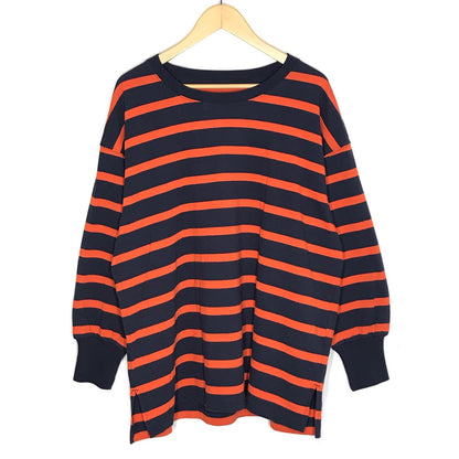 niko and... | ニコアンド ボーダー柄 長袖Ｔシャツ NKB62602CF ネイビー×オレンジ【倉吉店】