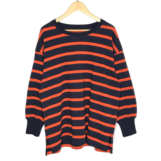 niko and... | ニコアンド ボーダー柄 長袖Ｔシャツ NKB62602CF ネイビー×オレンジ【倉吉店】