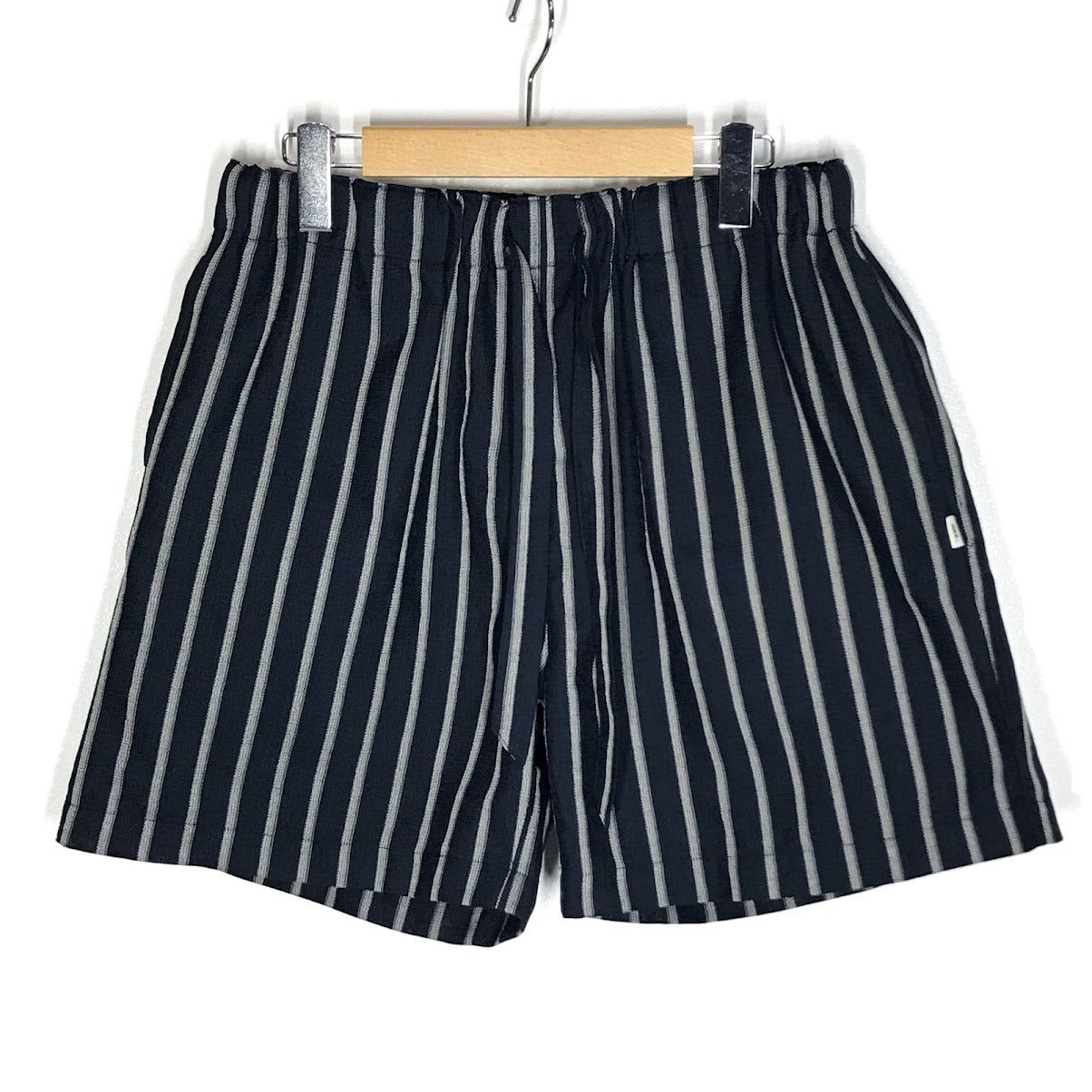 WAX｜ワックス 'Stripe loose shorts' イージーショーツ ストライプ柄 ショートパンツ WX-0429 ネイビー サイズ：M【倉吉店】【代金引換不可・日時指定不可】【ポスト投函】