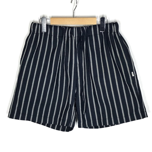 WAX｜ワックス 'Stripe loose shorts' イージーショーツ ストライプ柄 ショートパンツ WX-0429 ネイビー サイズ：M【倉吉店】【代金引換不可・日時指定不可】【ポスト投函】