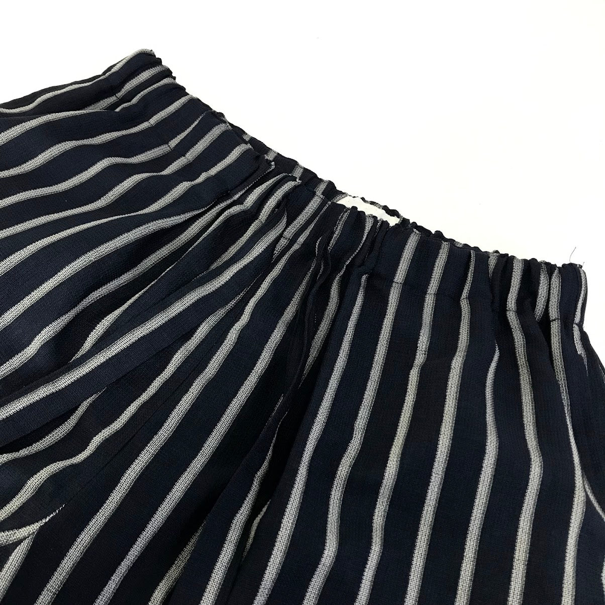 WAX｜ワックス 'Stripe loose shorts' イージーショーツ ストライプ柄 ショートパンツ WX-0429 ネイビー サイズ：M【倉吉店】【代金引換不可・日時指定不可】【ポスト投函】
