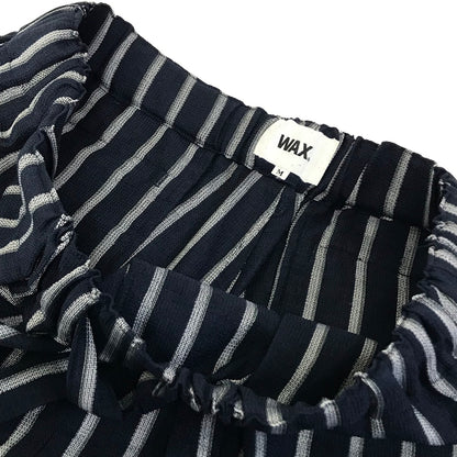 WAX｜ワックス 'Stripe loose shorts' イージーショーツ ストライプ柄 ショートパンツ WX-0429 ネイビー サイズ：M【倉吉店】【代金引換不可・日時指定不可】【ポスト投函】