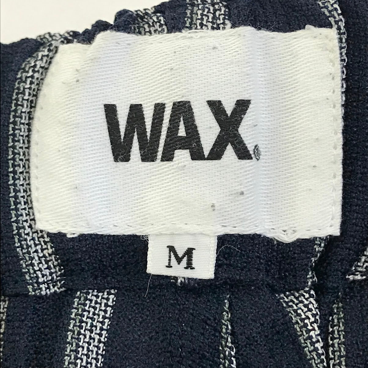 WAX｜ワックス 'Stripe loose shorts' イージーショーツ ストライプ柄 ショートパンツ WX-0429 ネイビー サイズ：M【倉吉店】【代金引換不可・日時指定不可】【ポスト投函】