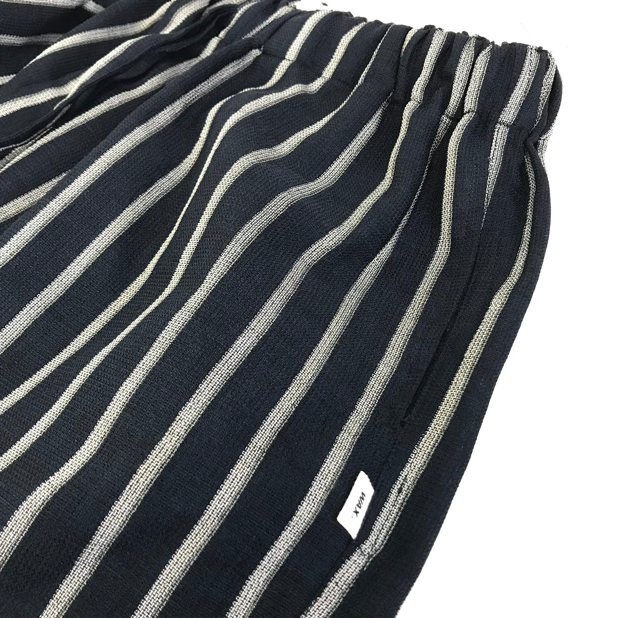 WAX｜ワックス 'Stripe loose shorts' イージーショーツ ストライプ柄 ショートパンツ WX-0429 ネイビー サイズ：M【倉吉店】【代金引換不可・日時指定不可】【ポスト投函】