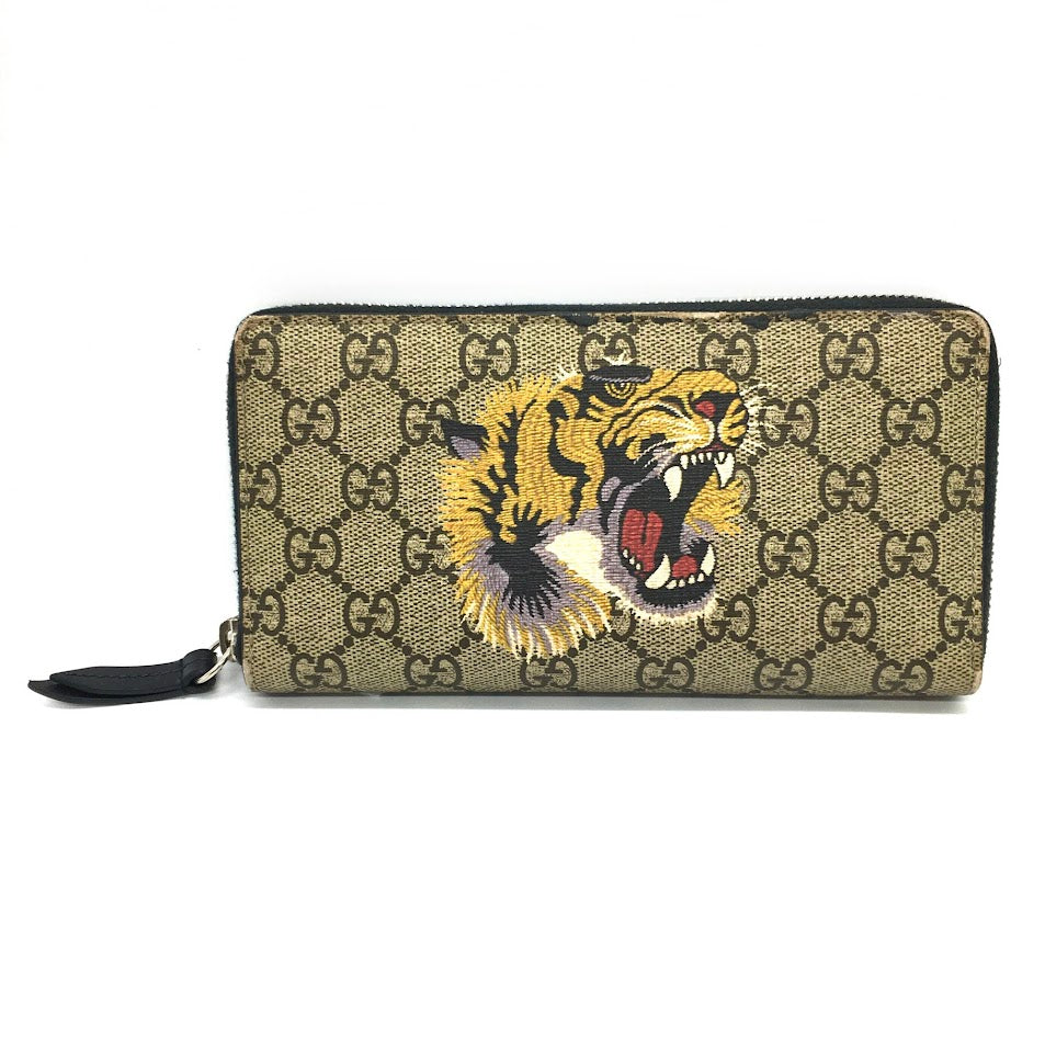 GUCCI | グッチ GGスプリーム タイガープリント ラウンドファスナー長財布 長財布 451273【倉吉店】