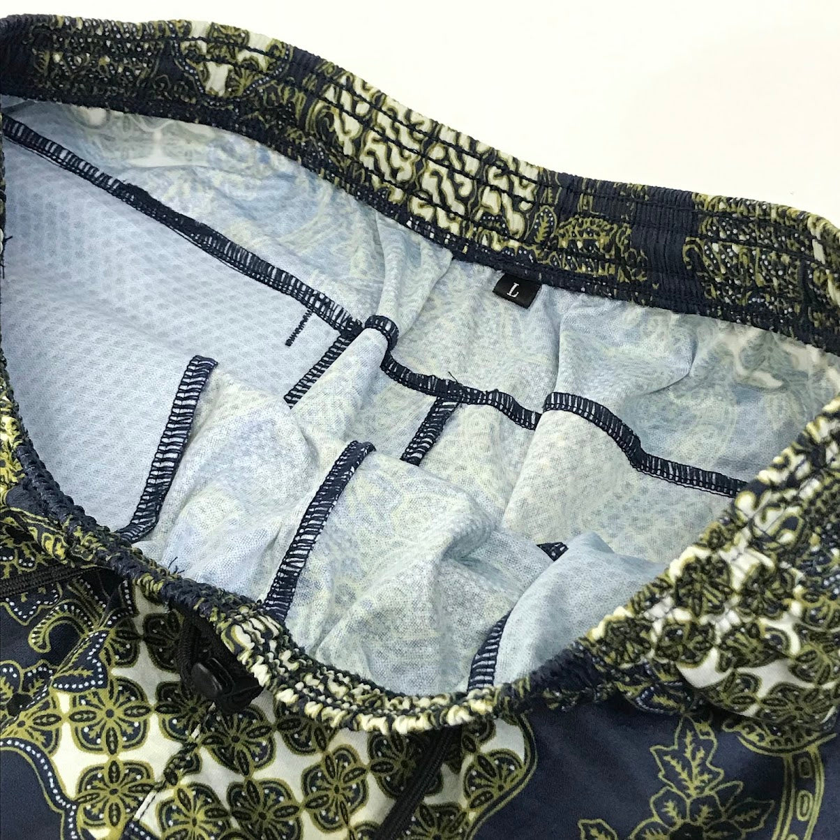 rajabrooke | ラジャブルック 総柄 ハーフパンツ ショートパンツ ネイビー サイズ：L【倉吉店】【代金引換不可・日時指定不可】【ポスト投函】