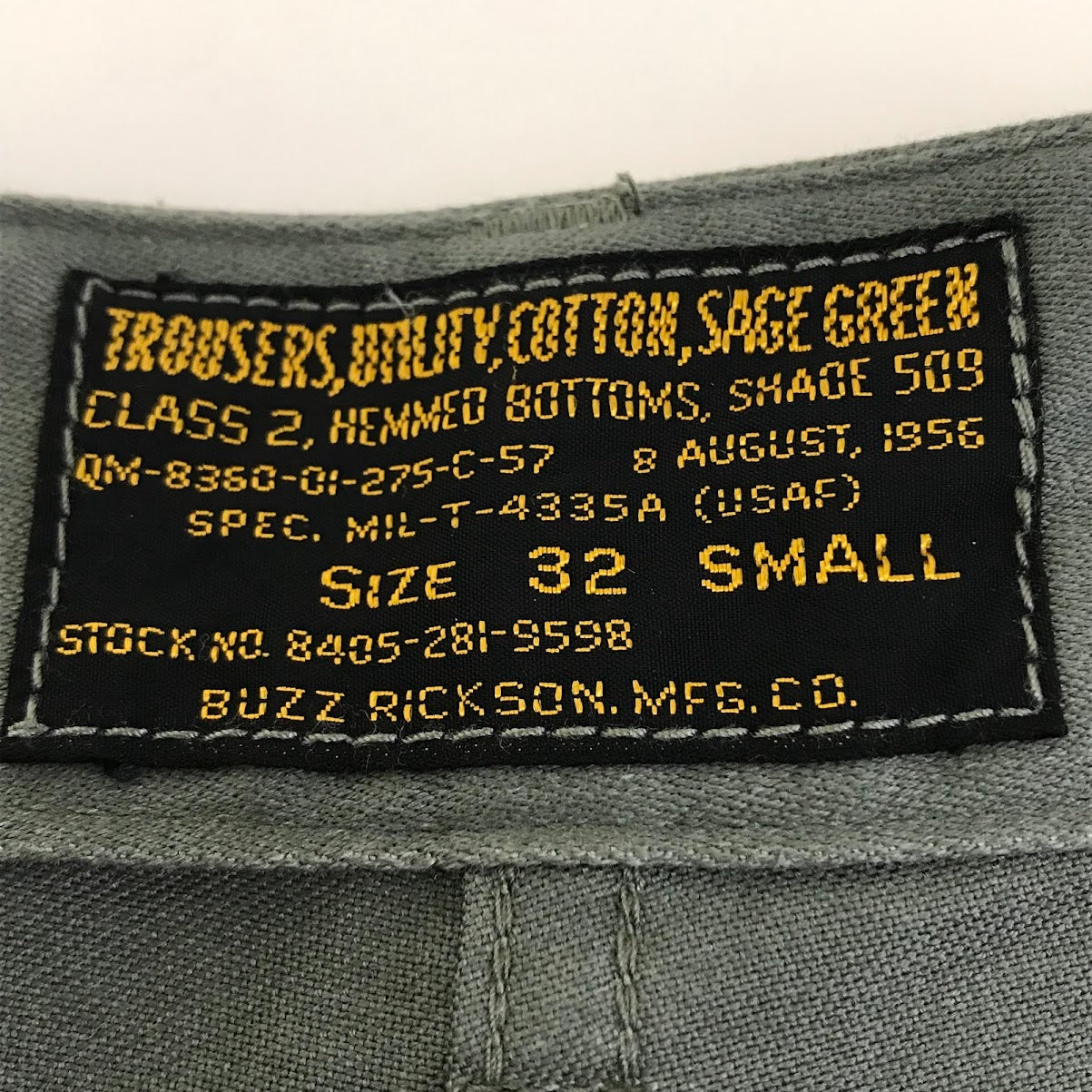 Buzz Rickson's | バズリクソンズ TROUSERS UTILITY ベイカーパンツ パンツ BR42636 カーキ サイズ：32【倉吉店】