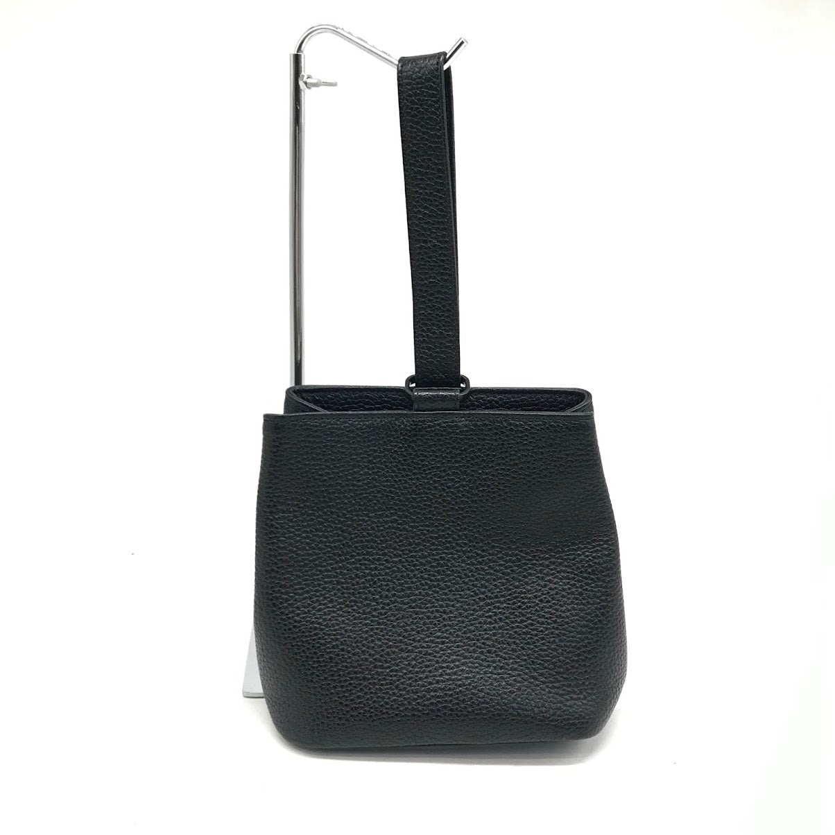 HushTug | ハッシュタグ 巾着レザーハンドバッグ ハンドバッグ ブラック【倉吉店】