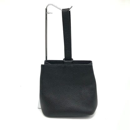 HushTug | ハッシュタグ 巾着レザーハンドバッグ ハンドバッグ ブラック【倉吉店】