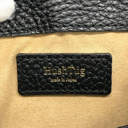 HushTug | ハッシュタグ 巾着レザーハンドバッグ ハンドバッグ ブラック【倉吉店】