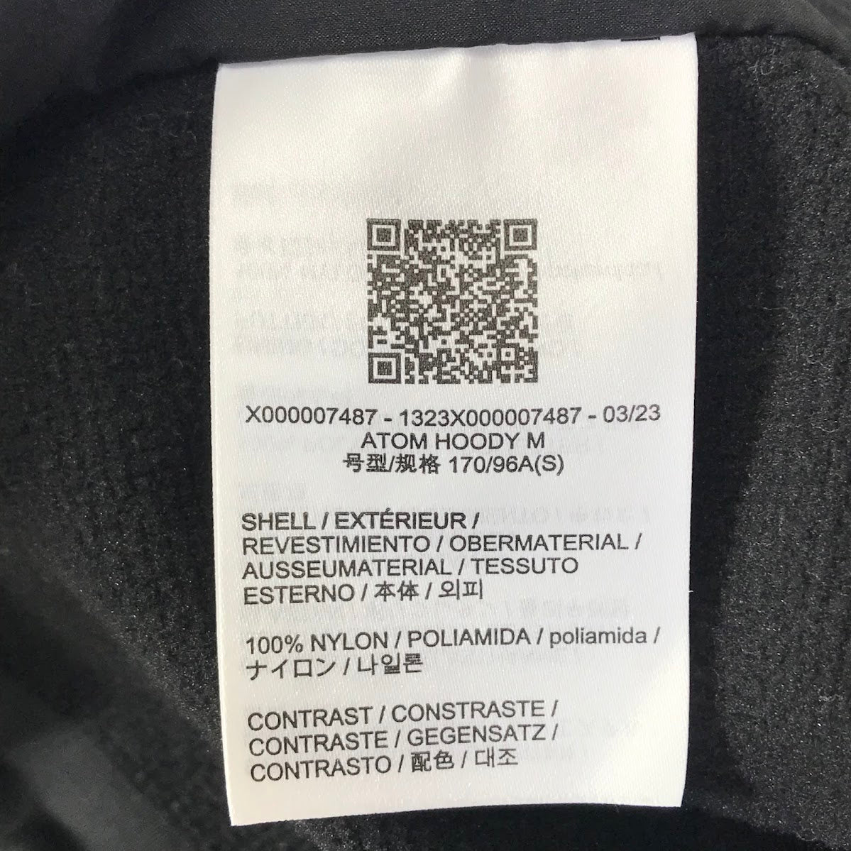 ARC'TERYX | アークテリクス Atom Hoody M アトム フーディ ナイロンジャケット X000007487 ブラック サイズ：S【倉吉店】