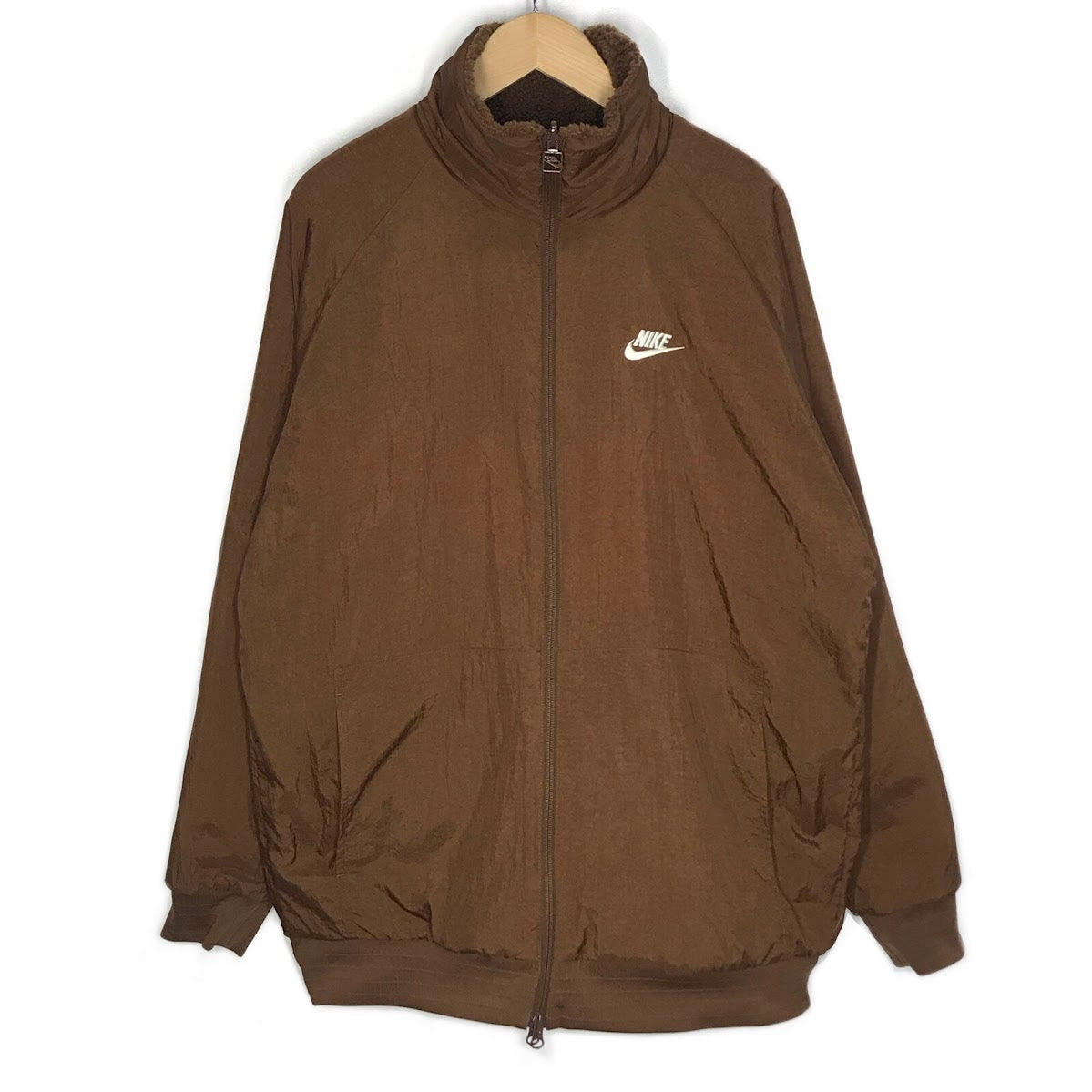 NIKE | ナイキ NSW SWOOSH FULL ZIP REVERSIBLE リバーシブルボアジャケット ブルゾン BQ-6546-259 ブラウン【倉吉店】