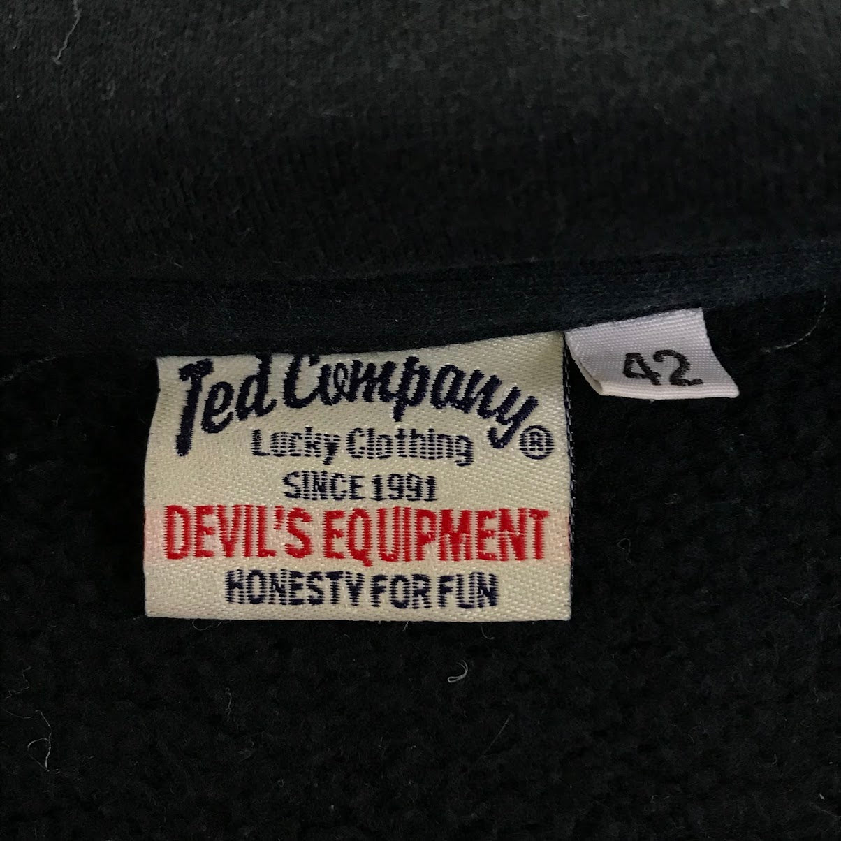 TED COMPANY | テッドカンパニー 刺繍 ジップパーカー パーカー ブラック サイズ：42【倉吉店】