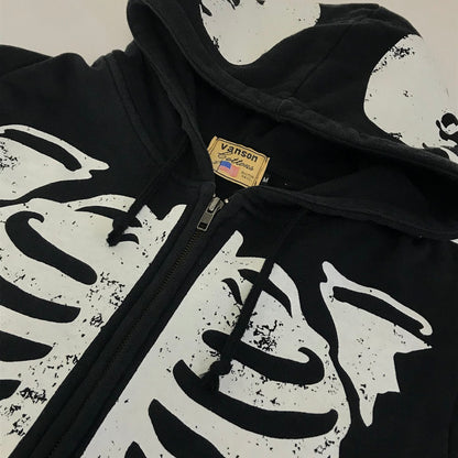 VANSON | バンソン スカルプリント ジップパーカー パーカー NVKN-2502 ブラック サイズ：M【倉吉店】
